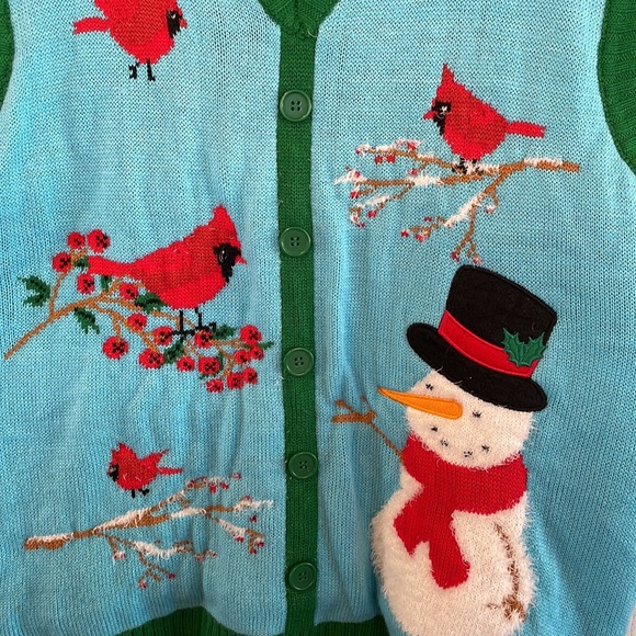 Vintage Winter Sweater Cardinals, and Snowman size Xl - Picture 7 of 13
